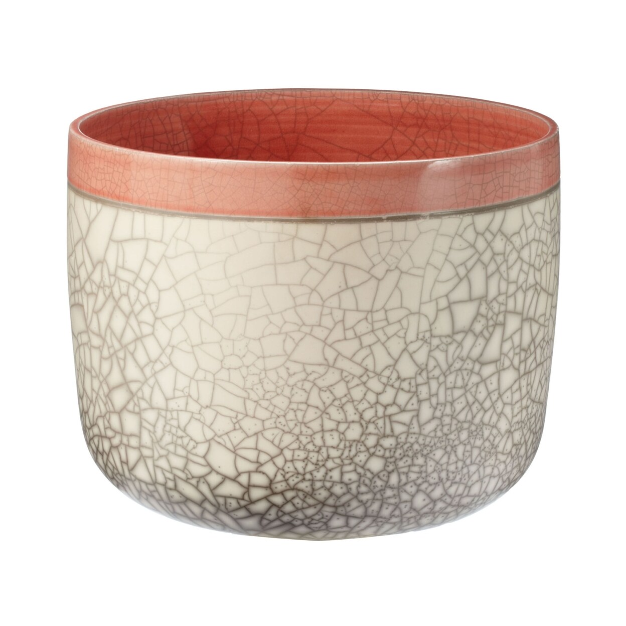 Raku Fish Bowl In Poppy