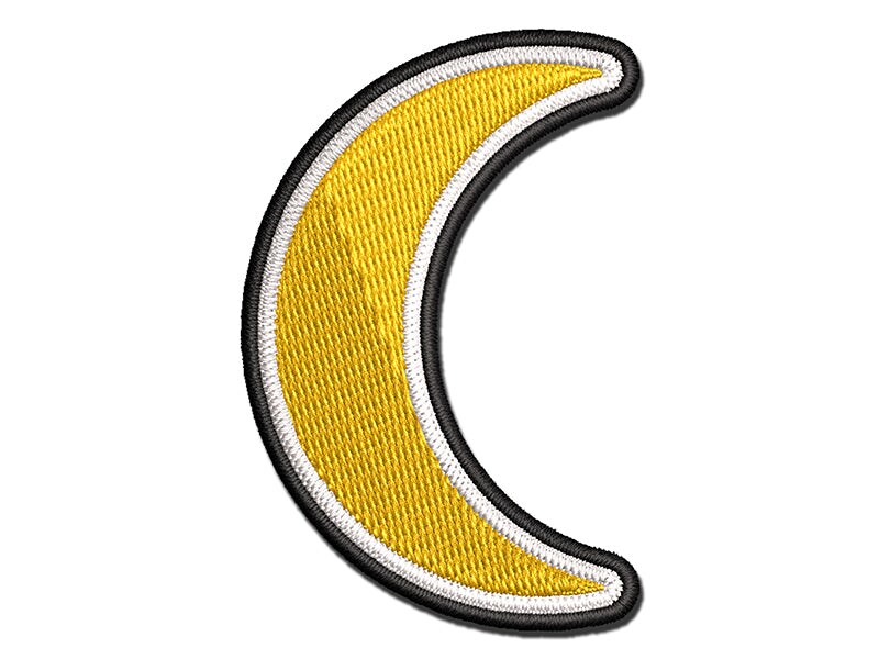 Moon Partial Multi-Color Embroidered Iron-On or Hook &#x26; Loop Patch Applique