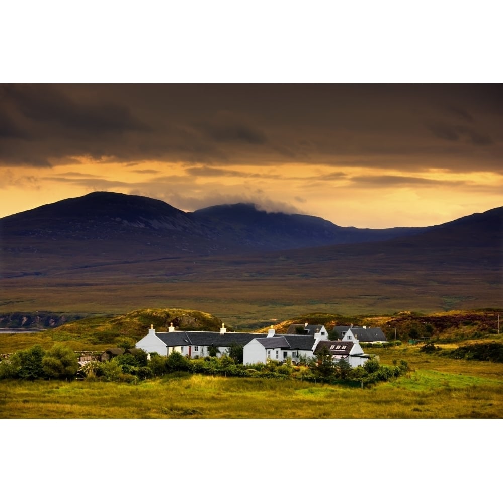 Posterazzi Paps Of Jura  Jura  Scotland; Houses With Mountain Backdrop Poster Print