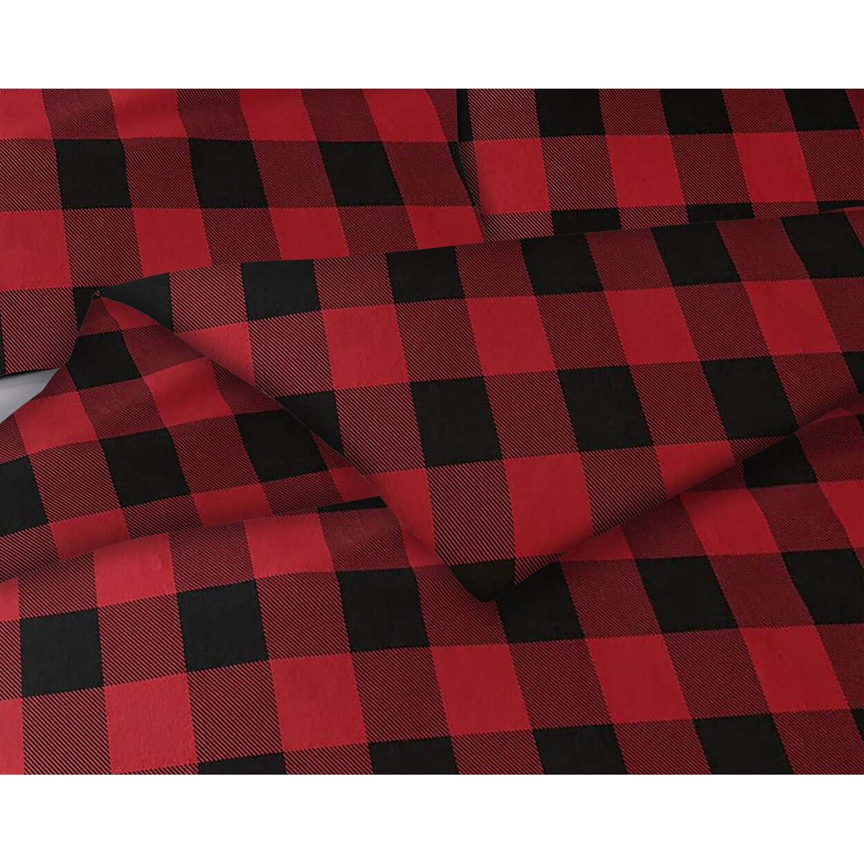 Bibb Home 3-Piece Heavyweight Flannel Duvet Cover Set Plaid Solid King Size