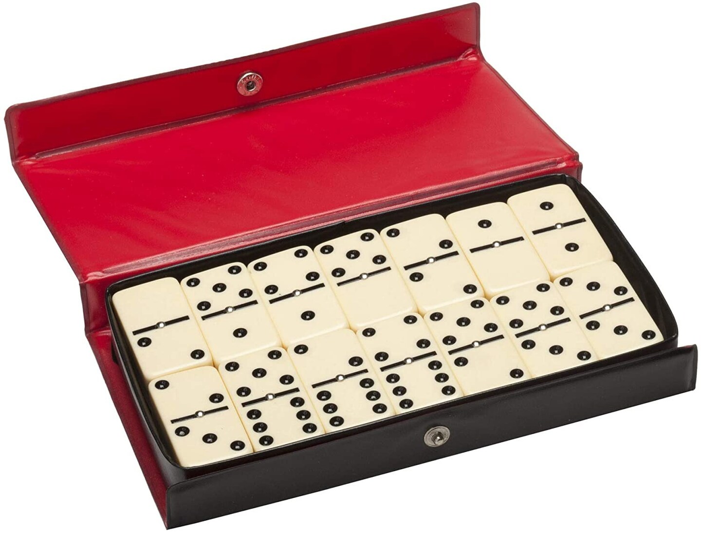 WE Games Double Six Dominoes with Spinners - Ivory Tiles, Club