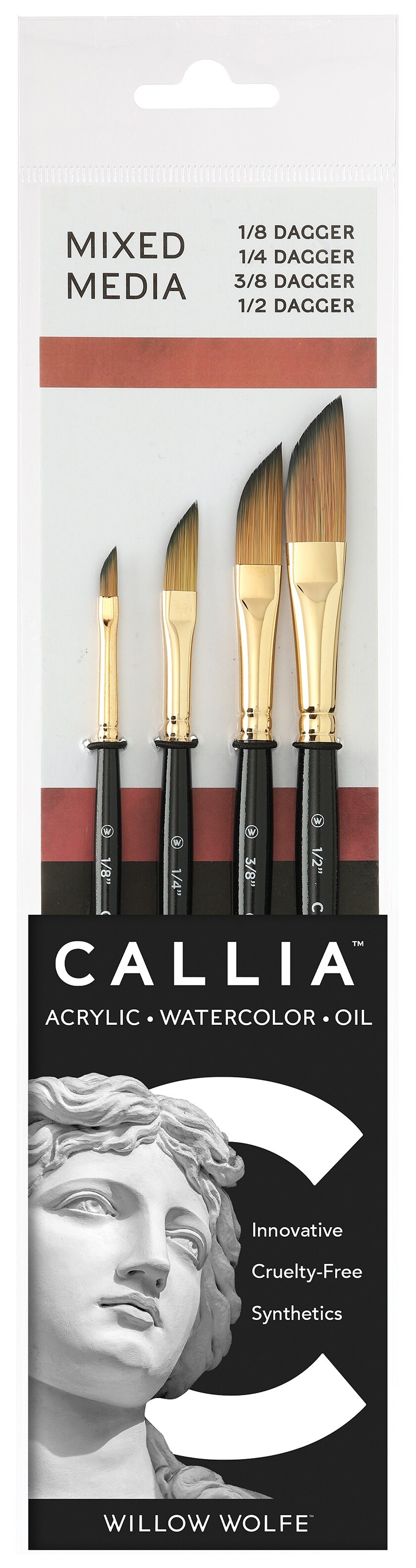 Willow Wolfe Callia Artist Mixed Media Dagger Brush Set-Daggers