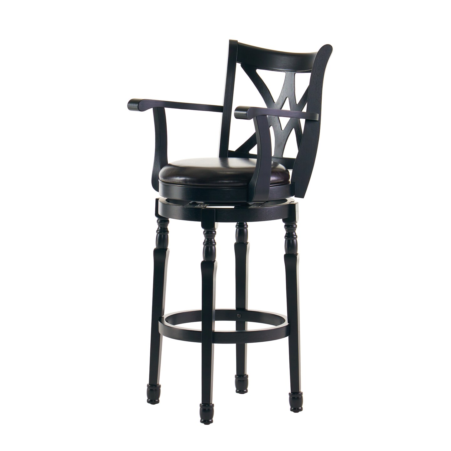GDF Studio Montreal Black Finish 31-Inch Swivel Bar Stool
