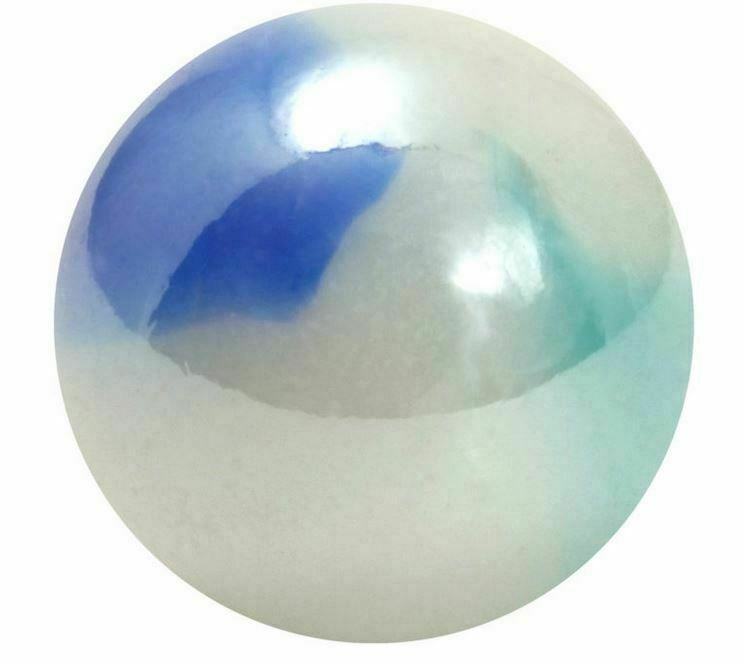 Toe Breaker 50mm (2") TIGER SHARK White/Blue Swirl Marbles glass Toebreaker HUGE