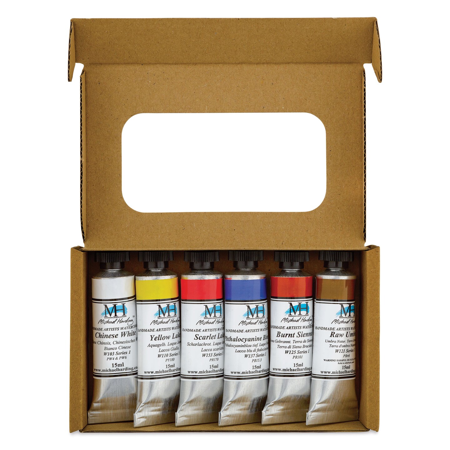 Michael Harding Artists Watercolors - Set of 6, MH Primary, 15 ml