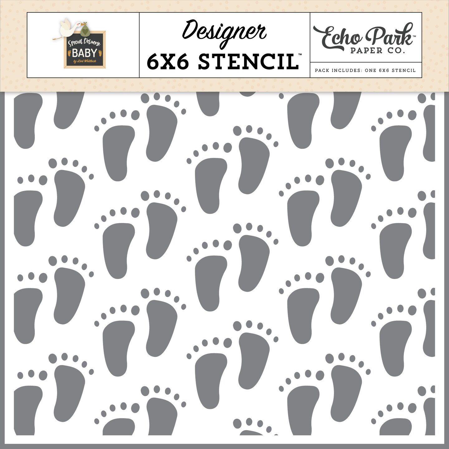 Special Delivery Baby Stencil 6&#x22;X6&#x22;-Fresh Footprints