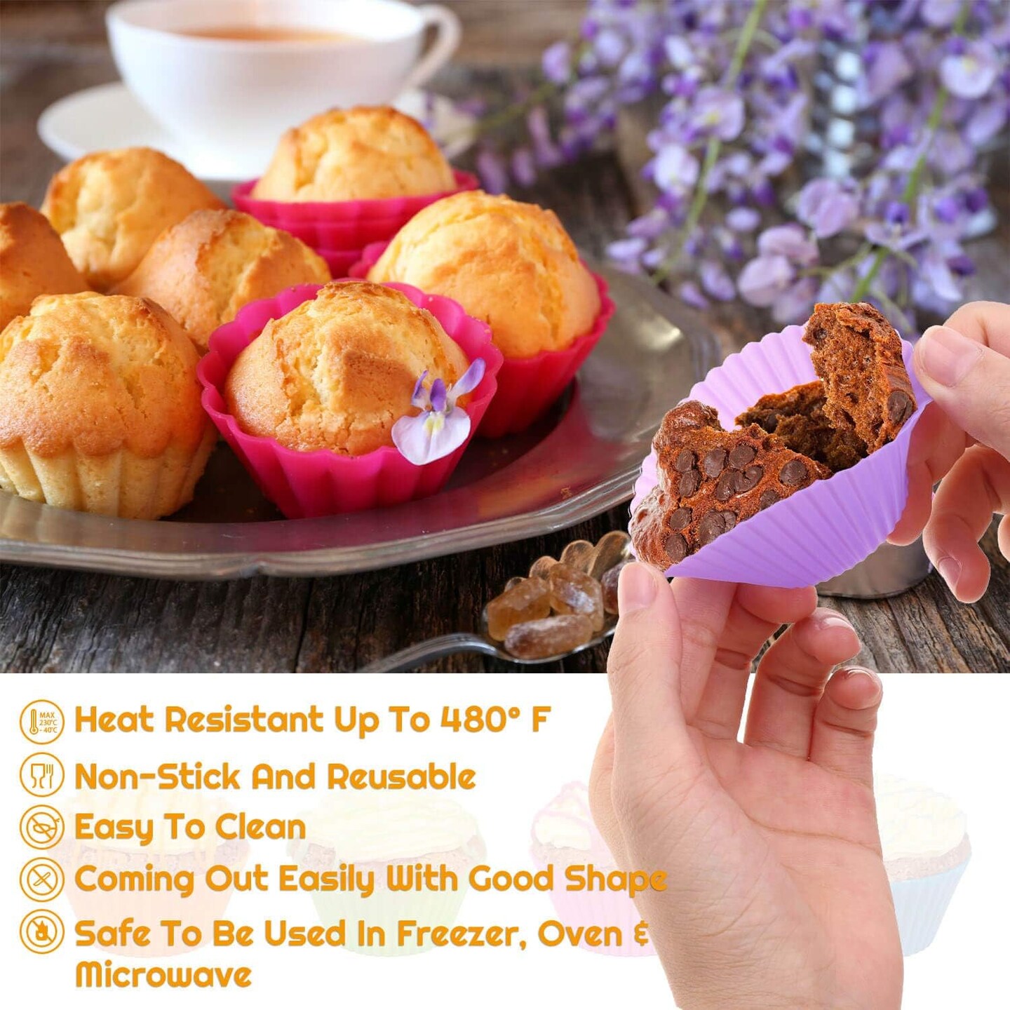 Reusable Muffin Liners Cupcake 54 packs