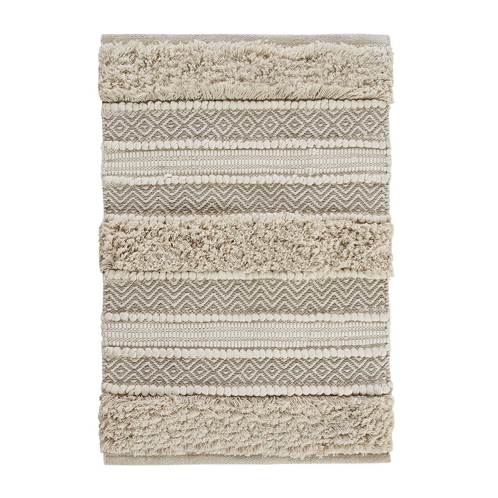 Gracie Mills   Melba Stripe Handwoven Texture Bath Rug - GRACE-14672