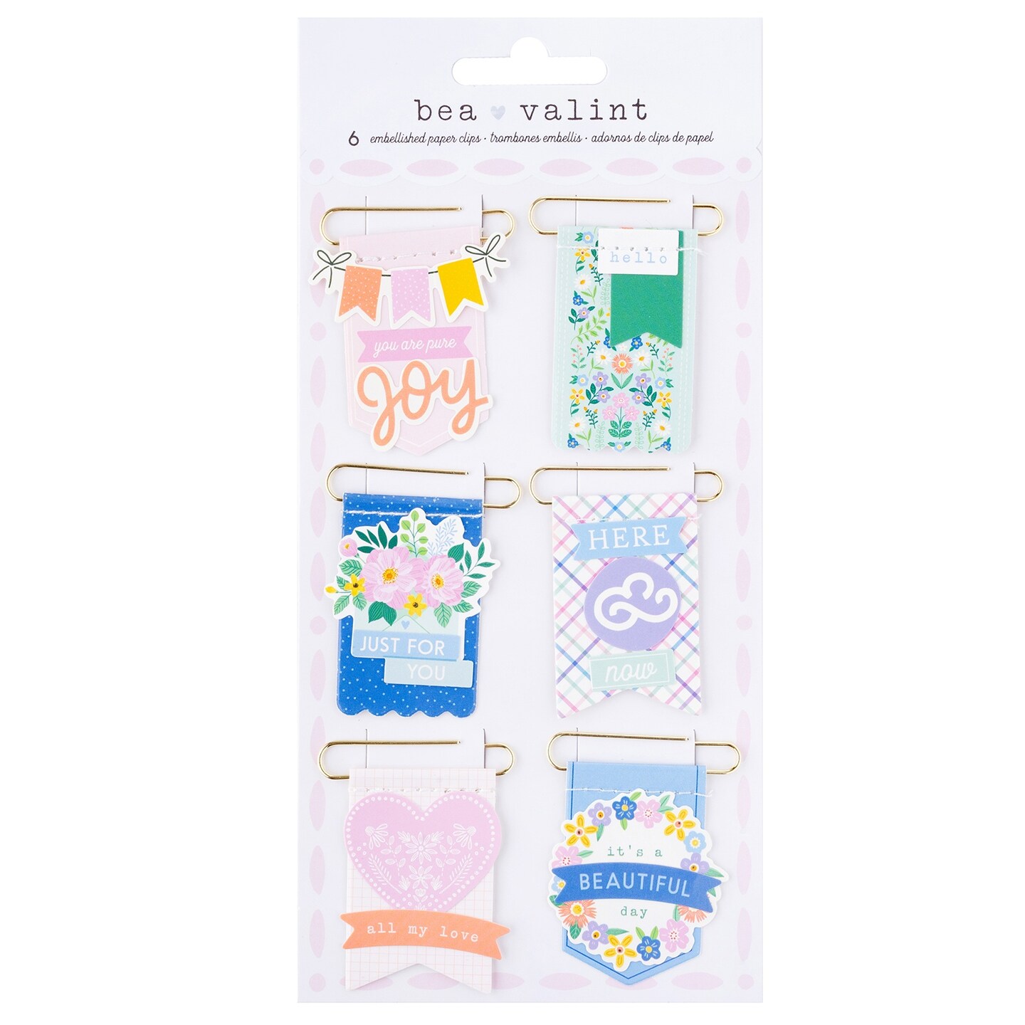 American Crafts Poppy And Pear Paperclip Flags 6/Pkg-Gold Foil