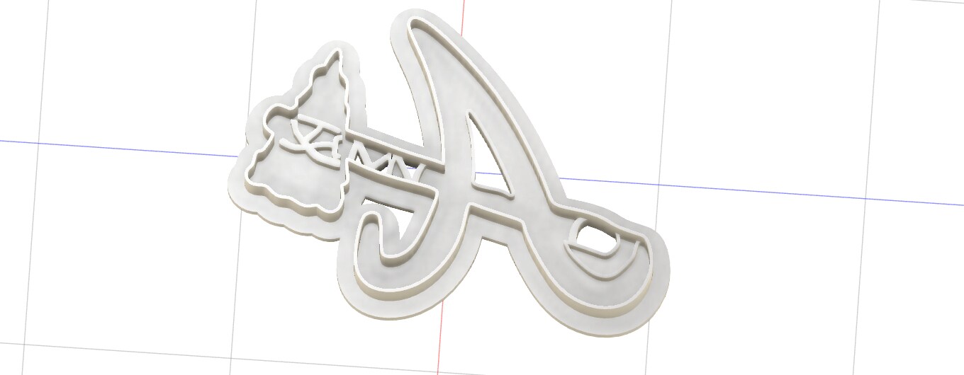 3D Printed Cookie Cutter Inspired by Atlanta Braves Logo | MakerPlace ...