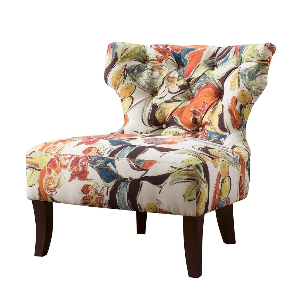 Gracie Mills Kathrine Modern Armless Printed Fabric Accent Chair - Grace-6378