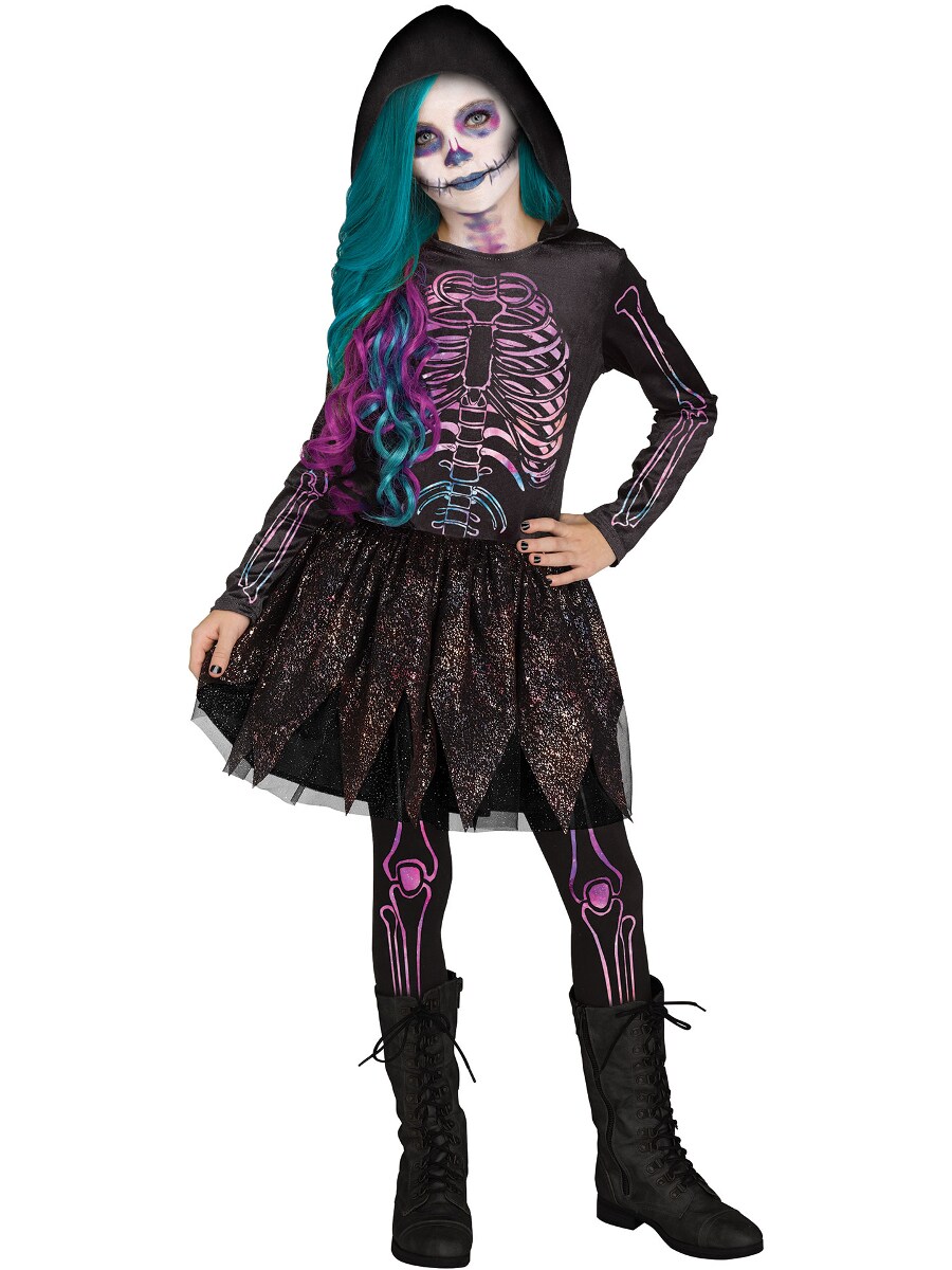 Dia De Los Muertos Galaxy Skeleton Girl&#x27;s Costume