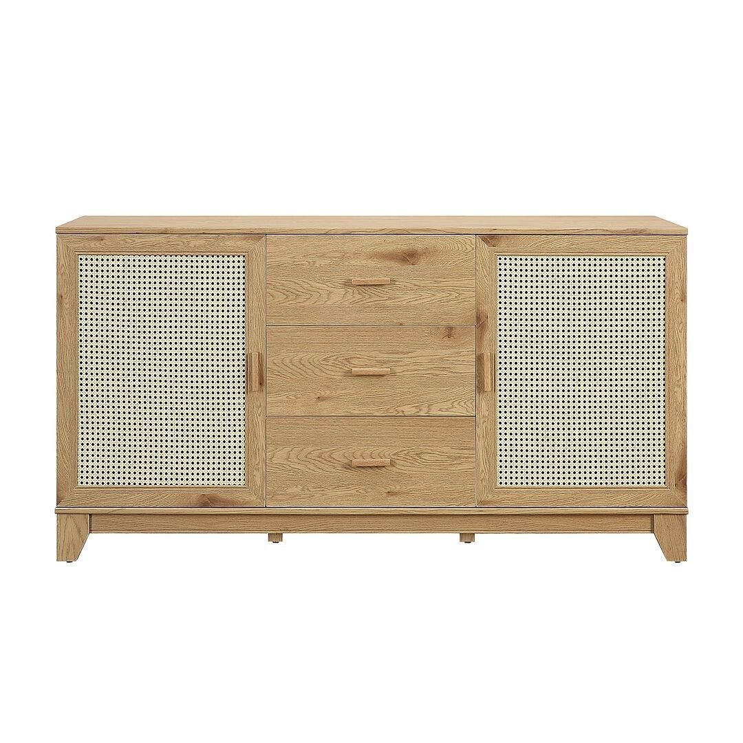 Manhattan Comfort Sheridan 59.05 Modern Cane Sideboard with Adjustable Shelves