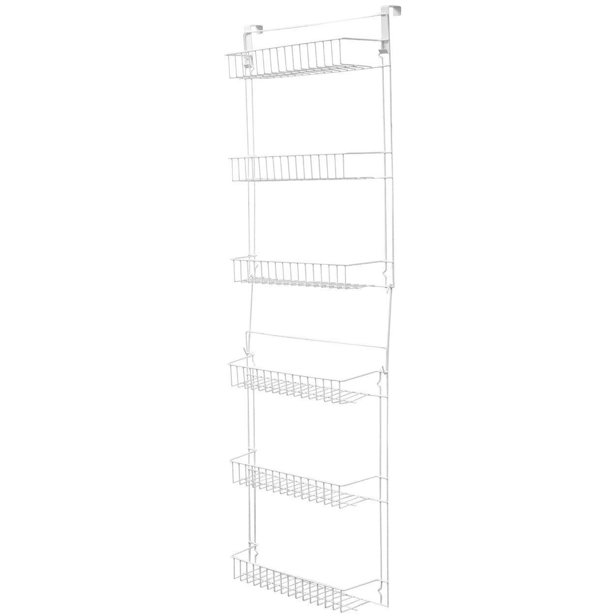 Over The Door Organizer 6-Tier Pantry Shelves Rack For Kitchen Storage White