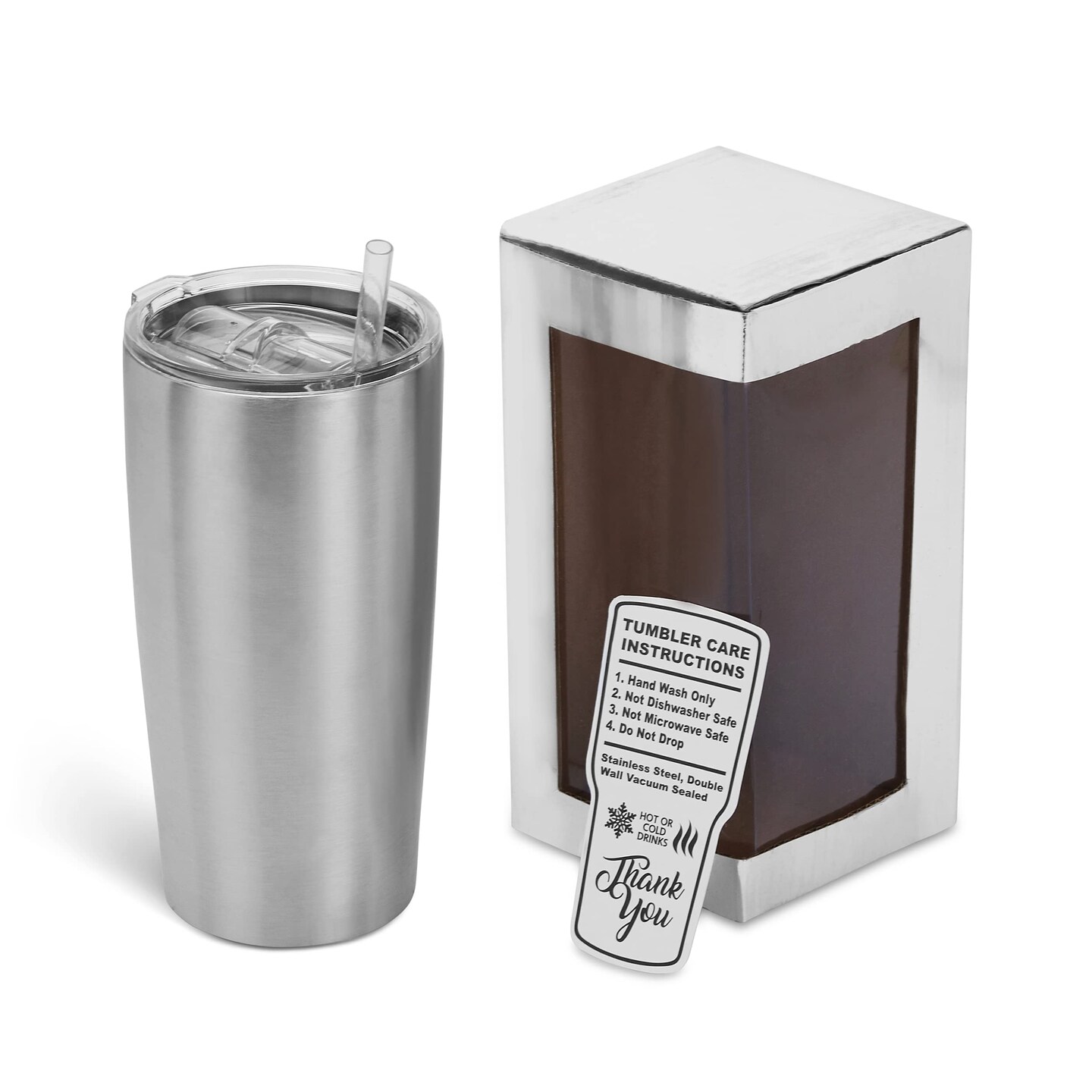Makerflo 20 oz Curve Stainless Steel Tumbler Pack of 25 with Lid &#x26; Straw | Craft-Ready for DIY Gifts &#x26; Personalization (Epoxy, UV DTF, Vinyl, and Laser Engraving) - Not for DTF