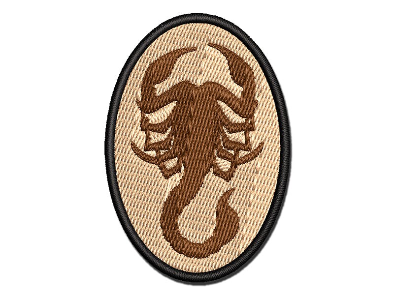 Scorpion Silhouette Multi-Color Embroidered Iron-On or Hook &#x26; Loop Patch Applique