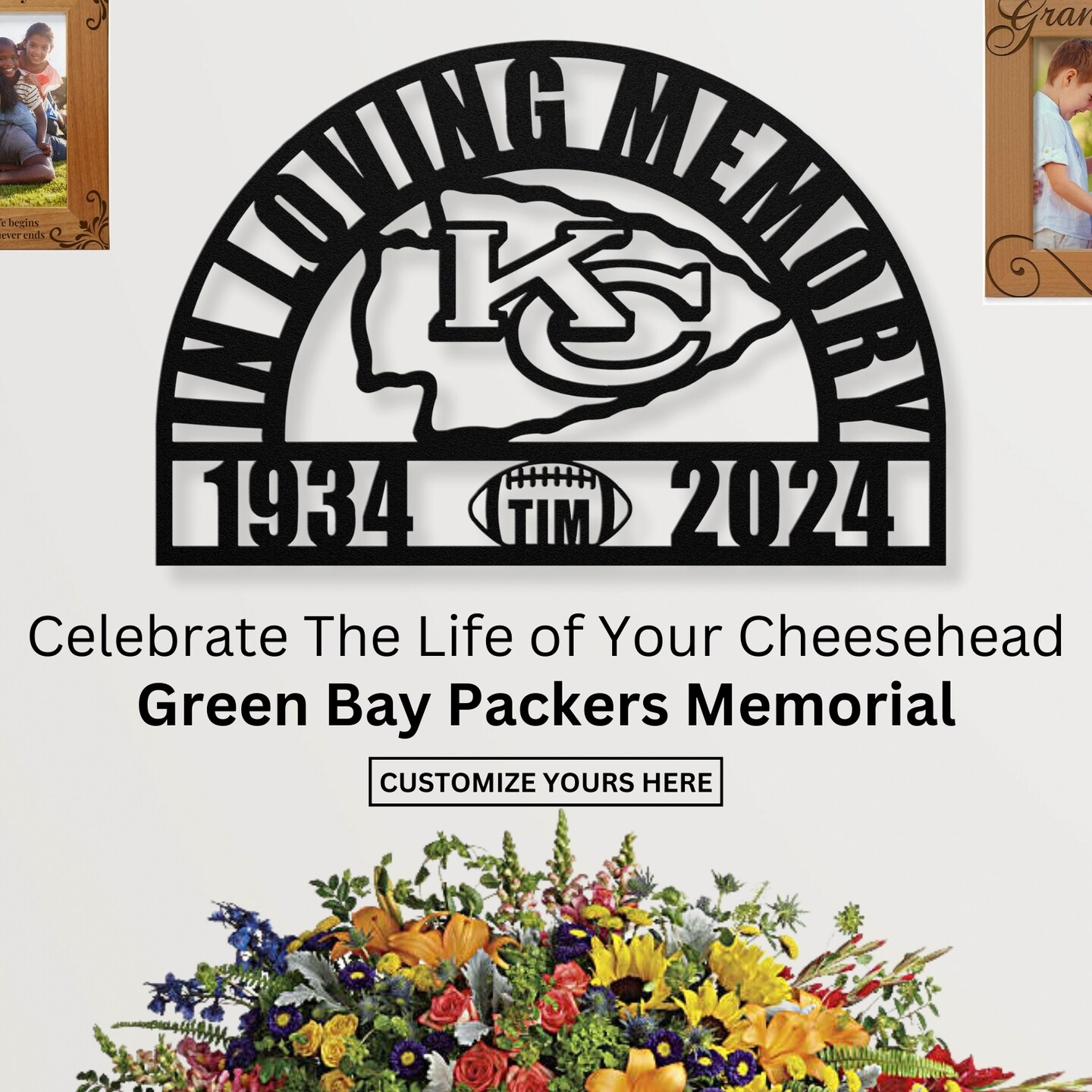 Personalized Kansas City Chiefs Football Memorial Gift: A Sympathy Gift for Loss of a Beloved Red Coater