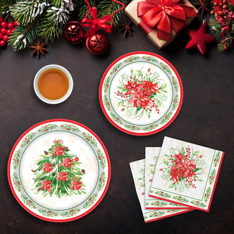 Christmas Party Dinnerware Sets Serves 16 Guests