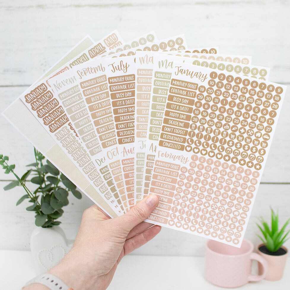 bloom daily planners Planner Sticker Pack, Calendar Essentials, Aesthetic Boho