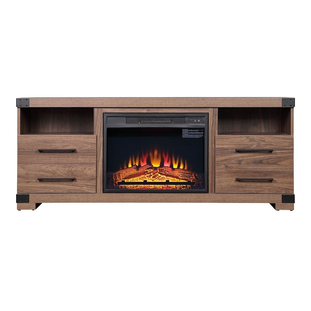Manhattan Comfort Richmond 60&#x22; Fireplace with 2 Drawers and 2 Shelves