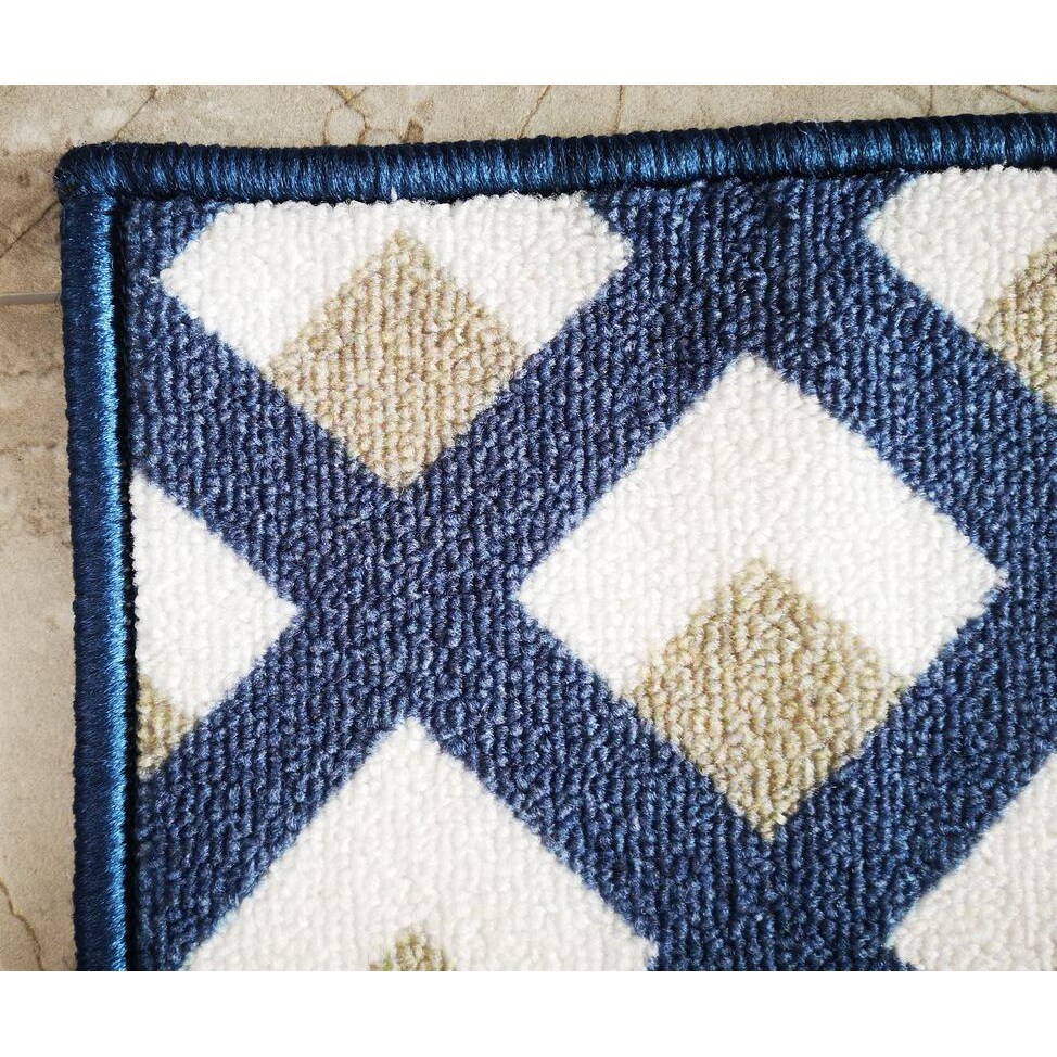 Deerlux Area Rug Gray Blue Trellis Pattern 5X7 Modern Nonslip Living Room Decor