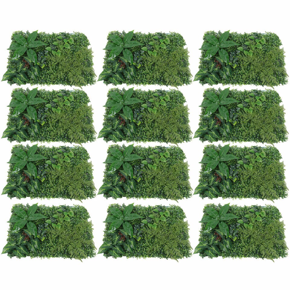 Plant Artificial Mat Greenery Wall Hedge Grass Fence Foliage Panel Decor