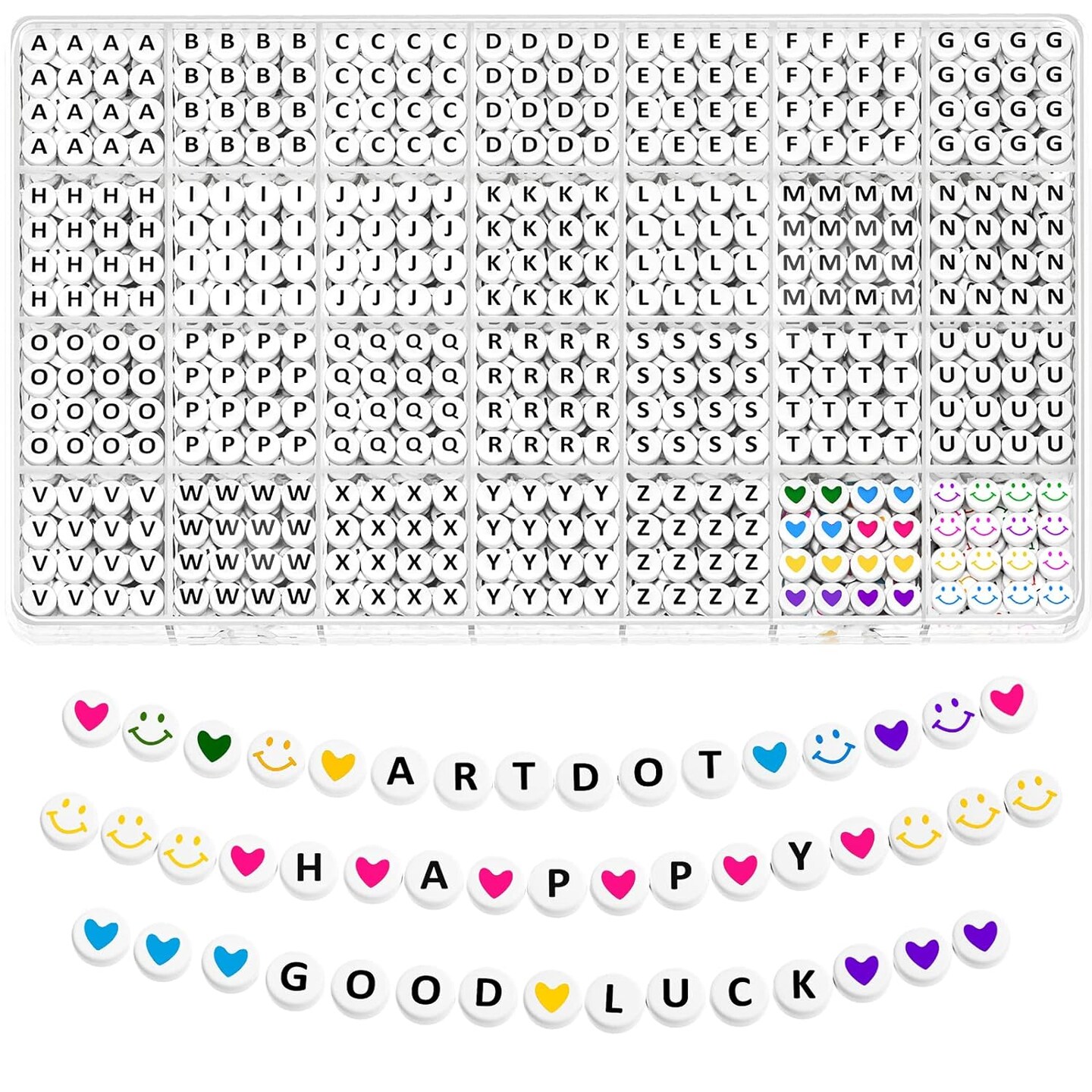 1400 PCS Letter Beads, 28 Styles Friendship Bracelets Assorted Alphabet Beads Preppy Beads Jewelry Making Kit with Beads Case for Teen Girl Gifts Ages 6 7 8 9 10 11 12