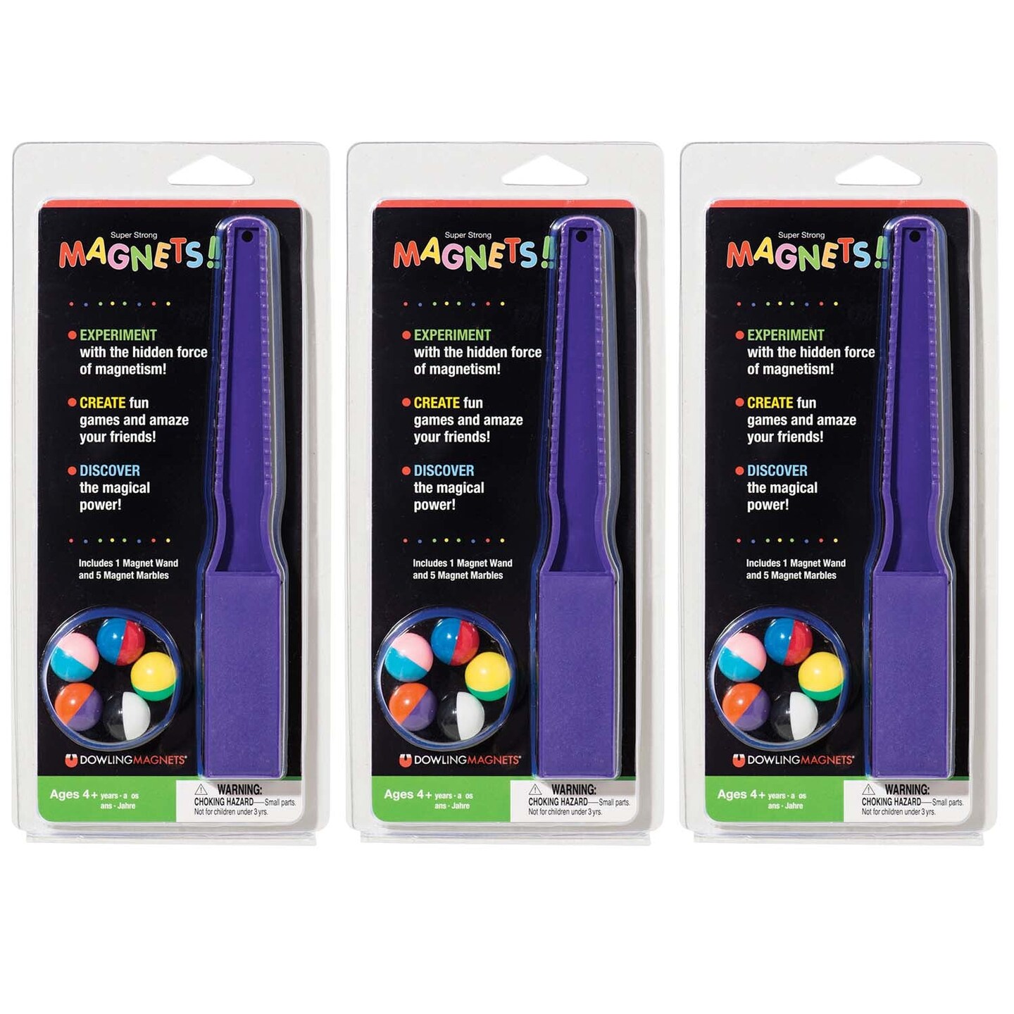 Magnet Wand &#x26; 5 Magnet Marbles, 3 Sets