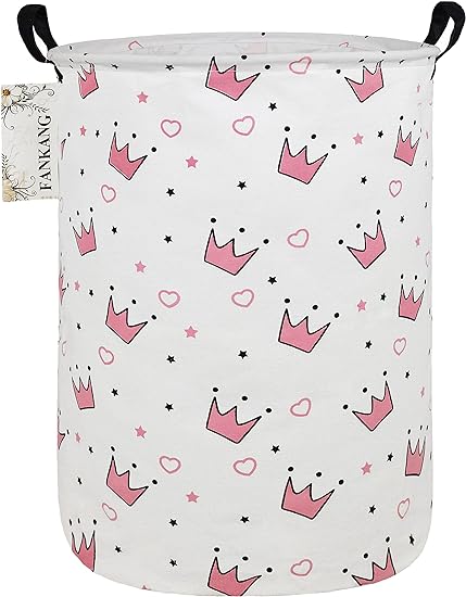 Storage Basket, Nursery Hamper Canvas Laundry Basket Foldable with