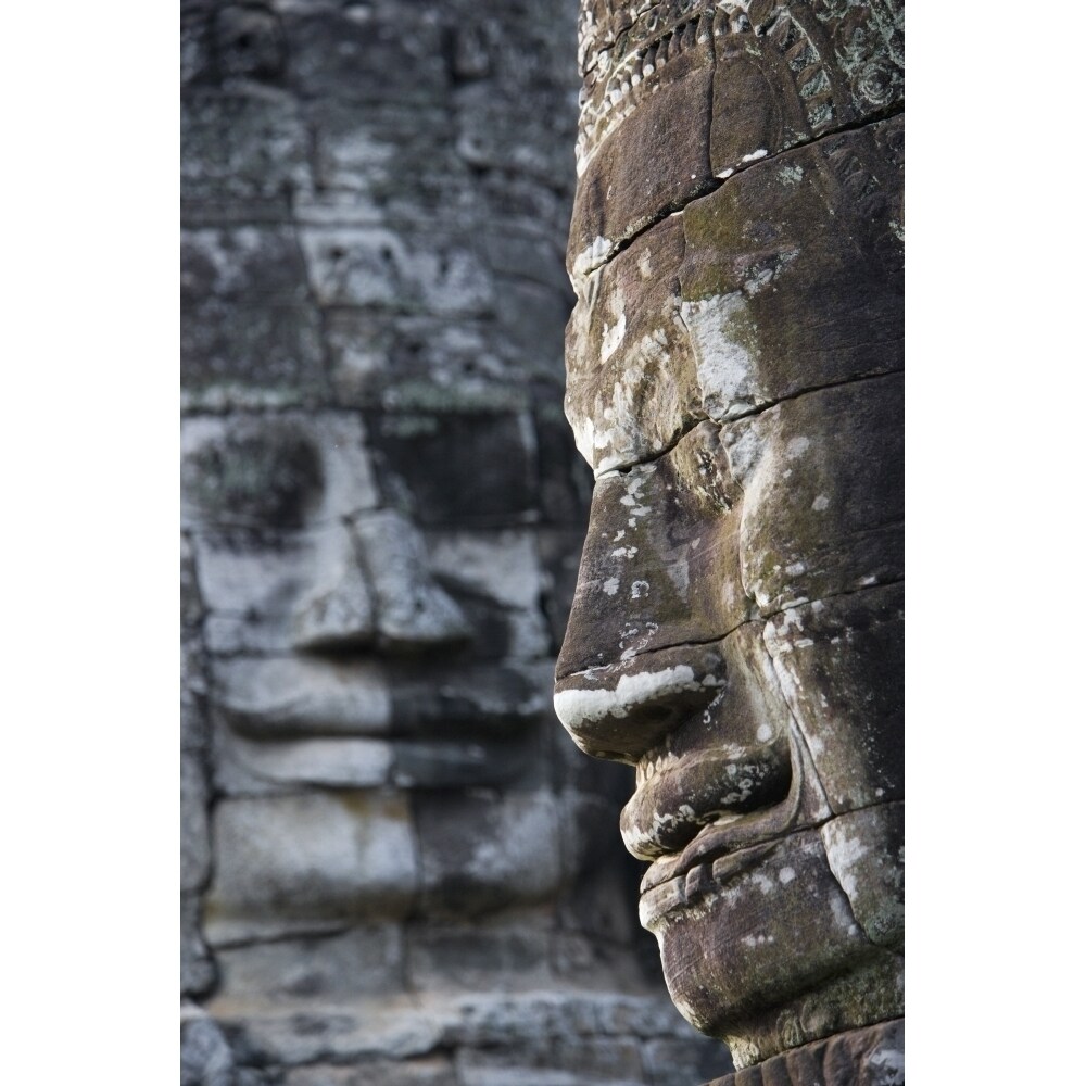 Posterazzi Detail Of Some Of The 216 Giant Faces Of Avalokiteshvara. Poster Print