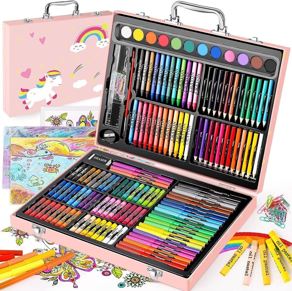 Arts and Crafts Supplies 183-Pack Drawing Painting Set for Kids