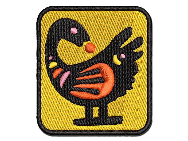 Sankofa African Adinkra Bird Symbol Reflection Multi-Color Embroidered Iron-On or Hook &#x26; Loop Patch Applique