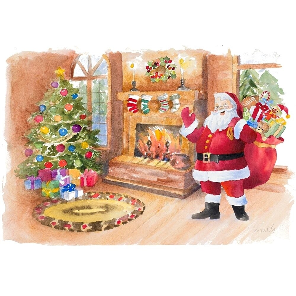 Posterazzi Santas Fireplace Poster Print by Lanie Loreth
