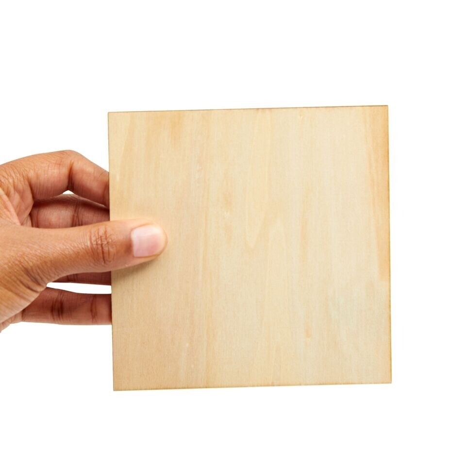36 Pack 5x5 Wooden Squares for Crafts, Unfinished Wood Tiles for DIY Cutouts