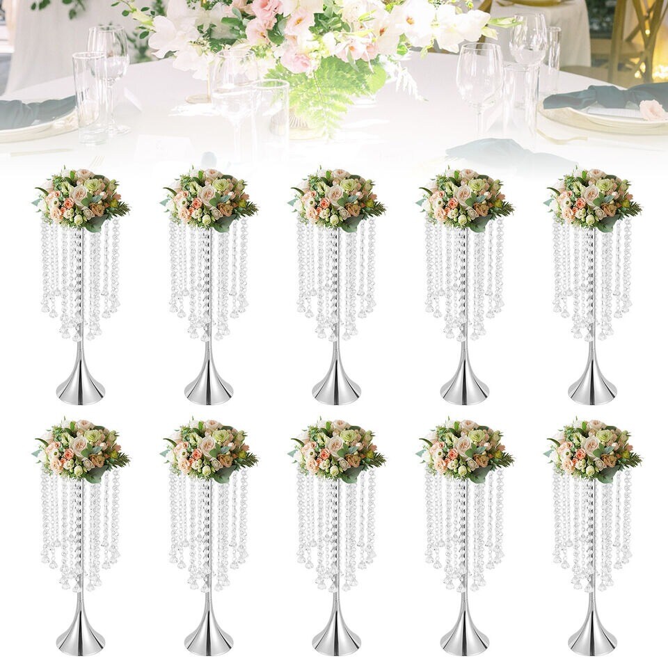 10 Pcs Gold 21.9" Tall Vase Trumpet Vases Wedding Centerpieces for Party