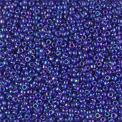 Miyuki 11 Round Seed Bead, 11-484, Opaque Cobalt AB, 13 grams