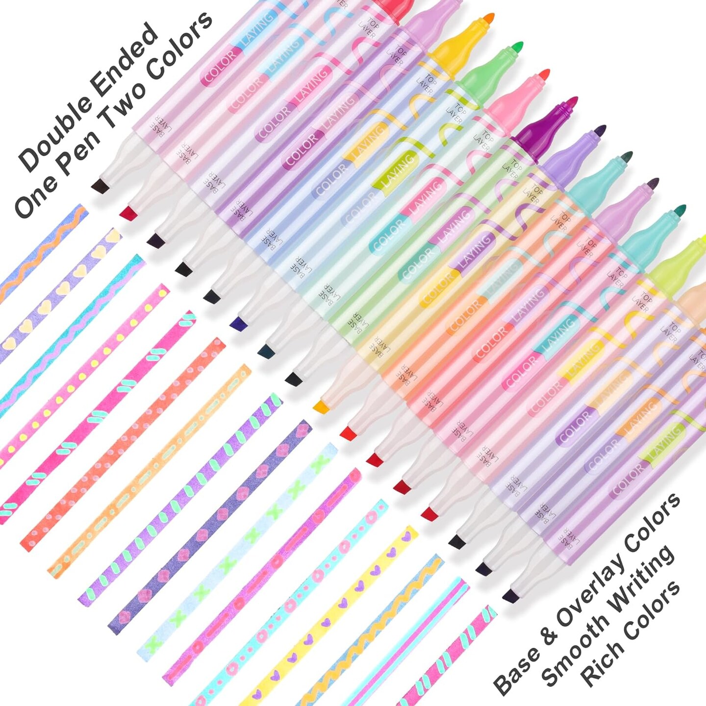 Creative Magic Aesthetic Pastel Color Laying Markers 16 Pens/32 Colors