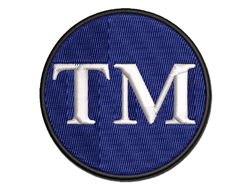 Trademark TM Symbol Multi-Color Embroidered Iron-On or Hook & Loop ...