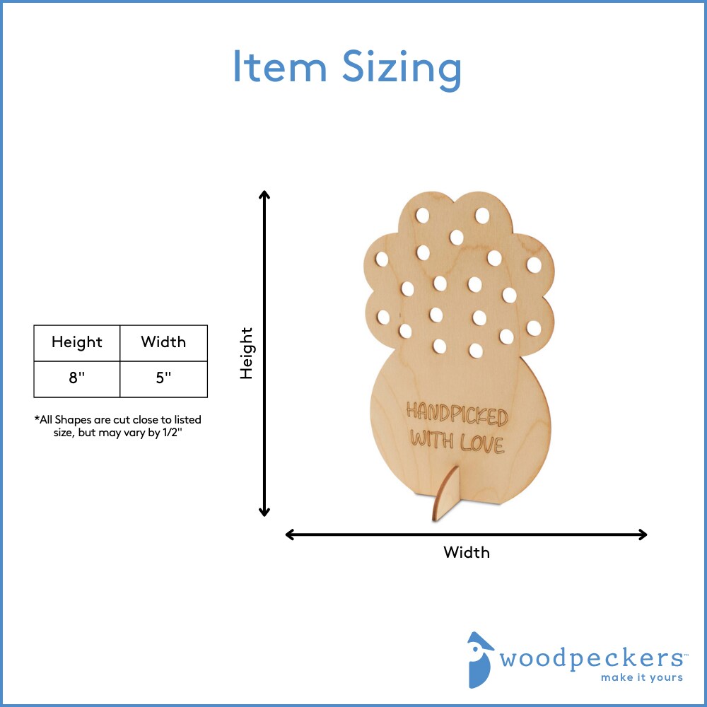 Standable Flower Wood Cutout w/ Holes for Flowers 8&#x201D; |Woodpeckers