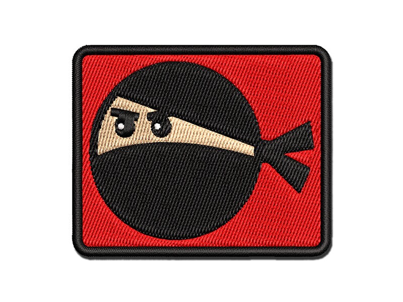 Ninja Face Funny Multi-Color Embroidered Iron-On or Hook & Loop Patch Applique