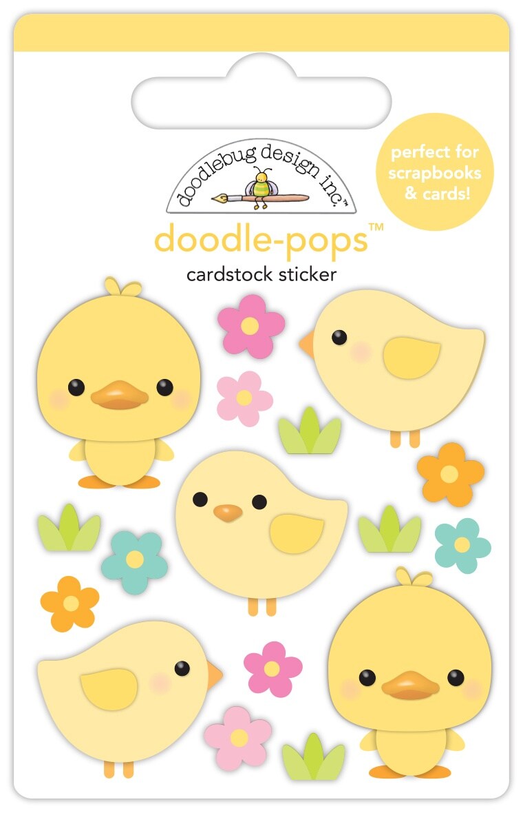 Doodlebug Doodle-Pops 3D Stickers-Springtime Peeps