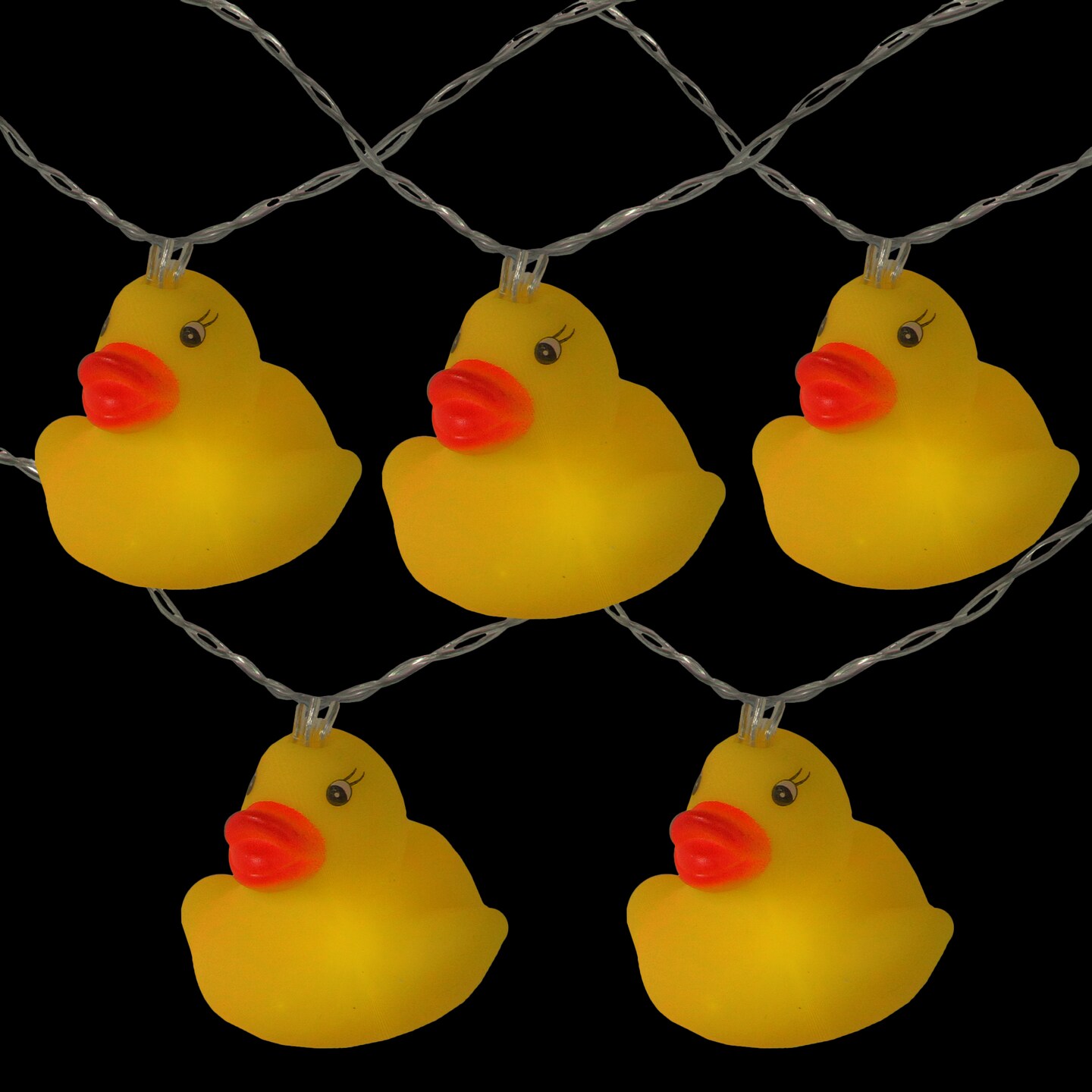 Kurt Adler 10 Yellow Duck Novelty Light Set, 6-ft Clear Wire