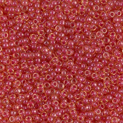 MIKESUKE　11枚 Miyuki 11 Round Seed Bead, 11-373, Dark Rose Lined Light