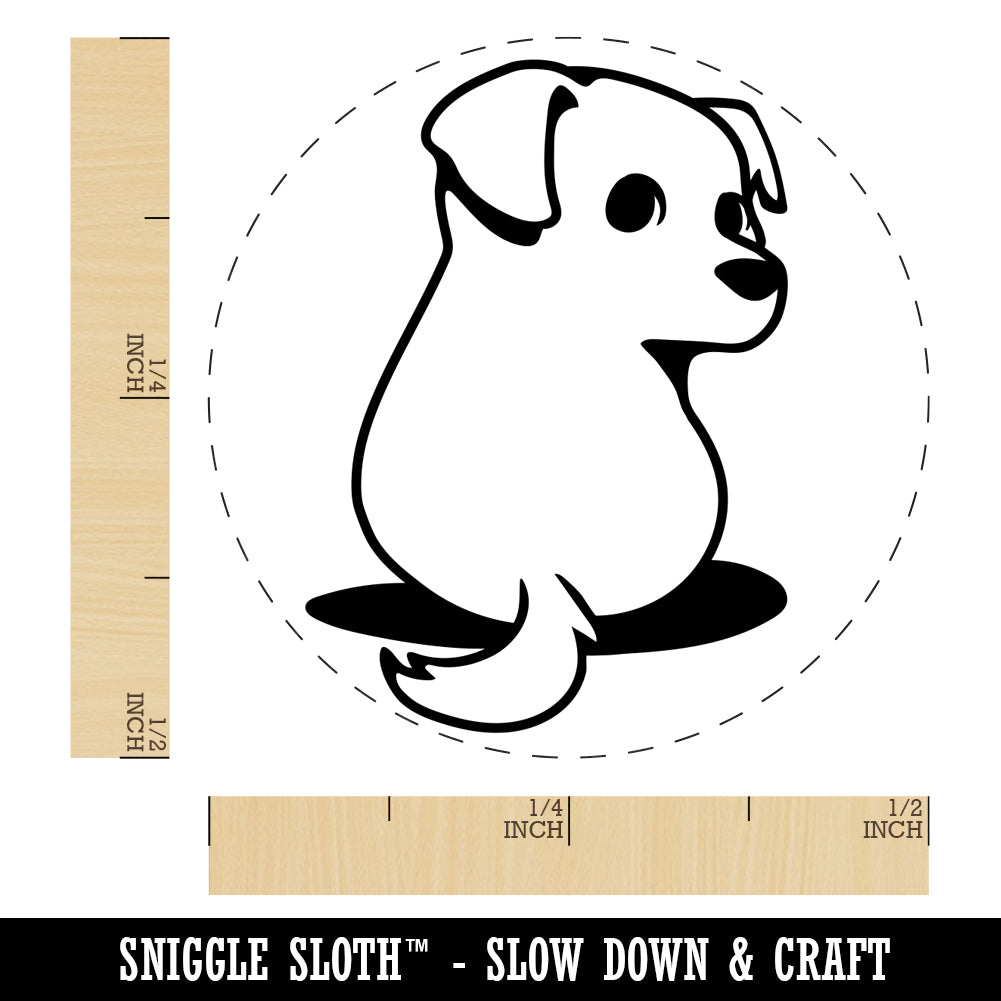 Cute Puppy Looking Back Self-Inking Rubber Stamp for Stamping Crafting Planners