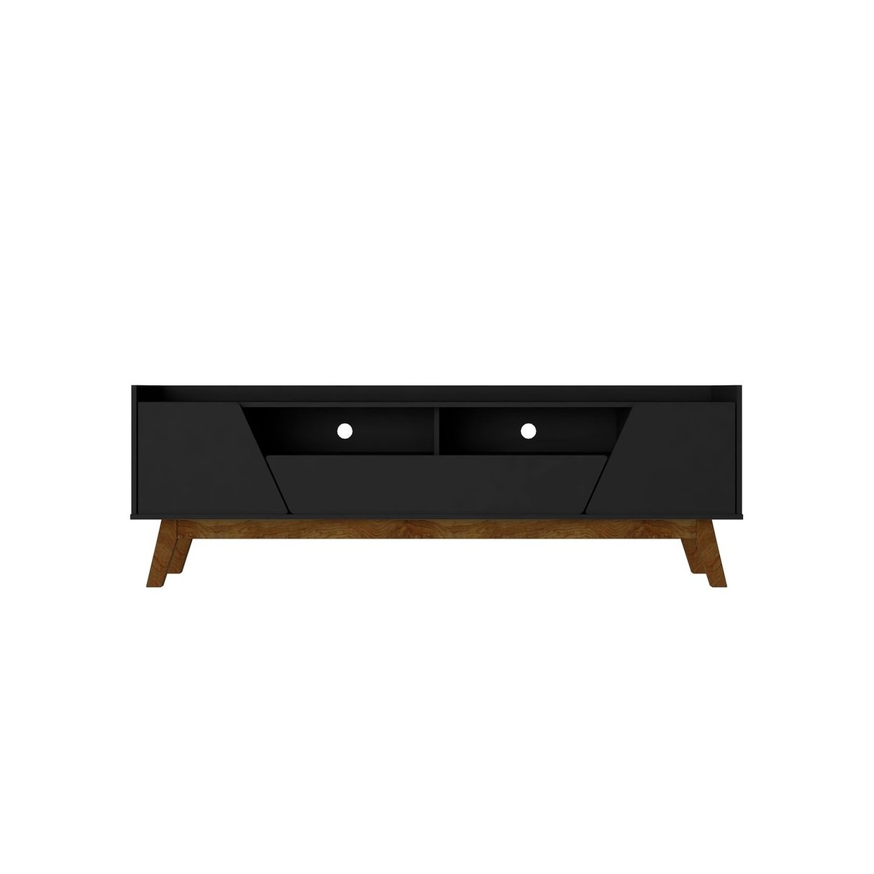 Manhattan Comfort Mid-Century Modern Marcus 70.86 TV Stand with Solid Wood Legs