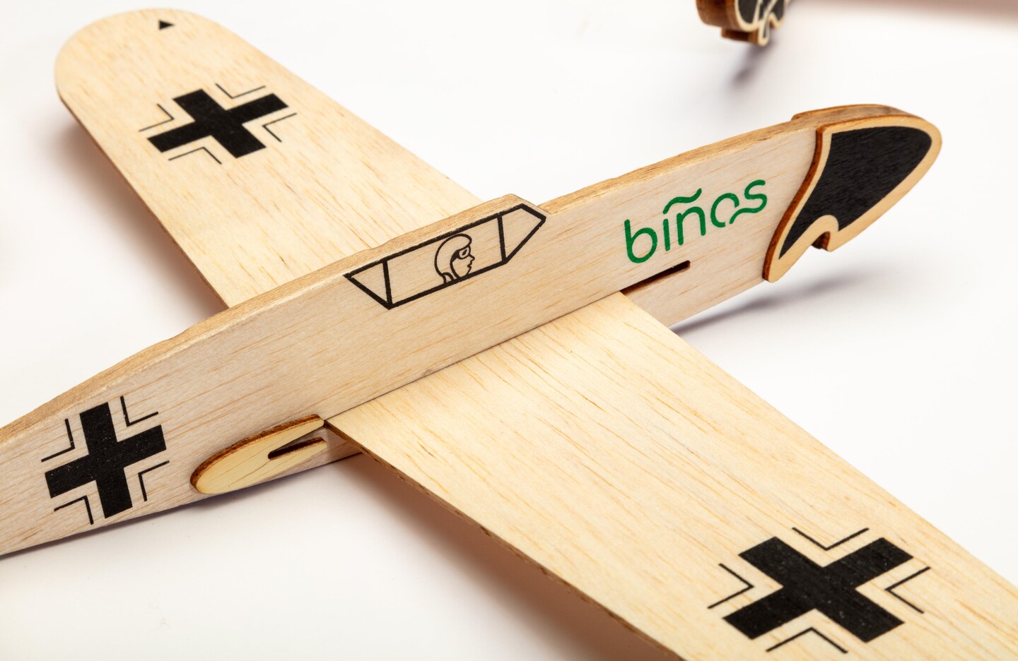 BINOS Balsa Wood Glider Airplane HISTORICAL Plane Series Michaels