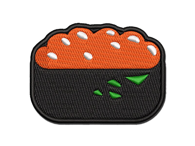 Salmon Egg Ikura Nigiri Sushi Sashimi Multi-Color Embroidered Iron-On or Hook &#x26; Loop Patch Applique