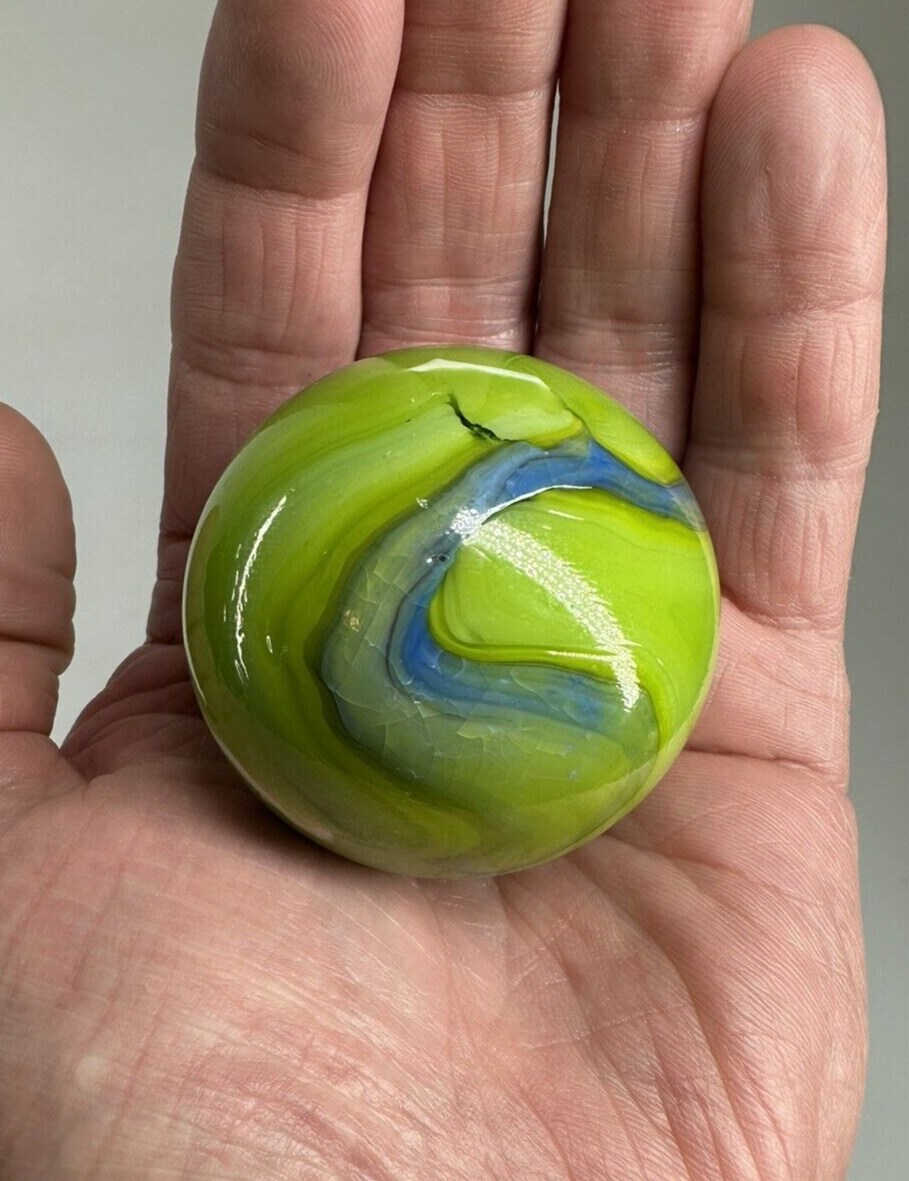 Toe Breaker 50mm (2") MERMAID Green/Blue Swirl Marbles glass Toebreaker HUGE