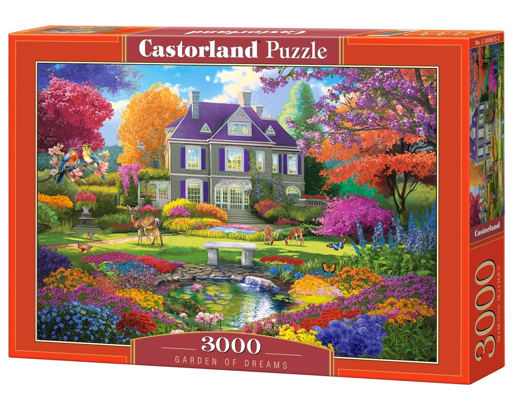 3000 Piece Jigsaw Puzzle, Garden of Dreams, Idyllic paradise, Colorful puzzles, Adult Puzzle, Castorland C-300655-2
