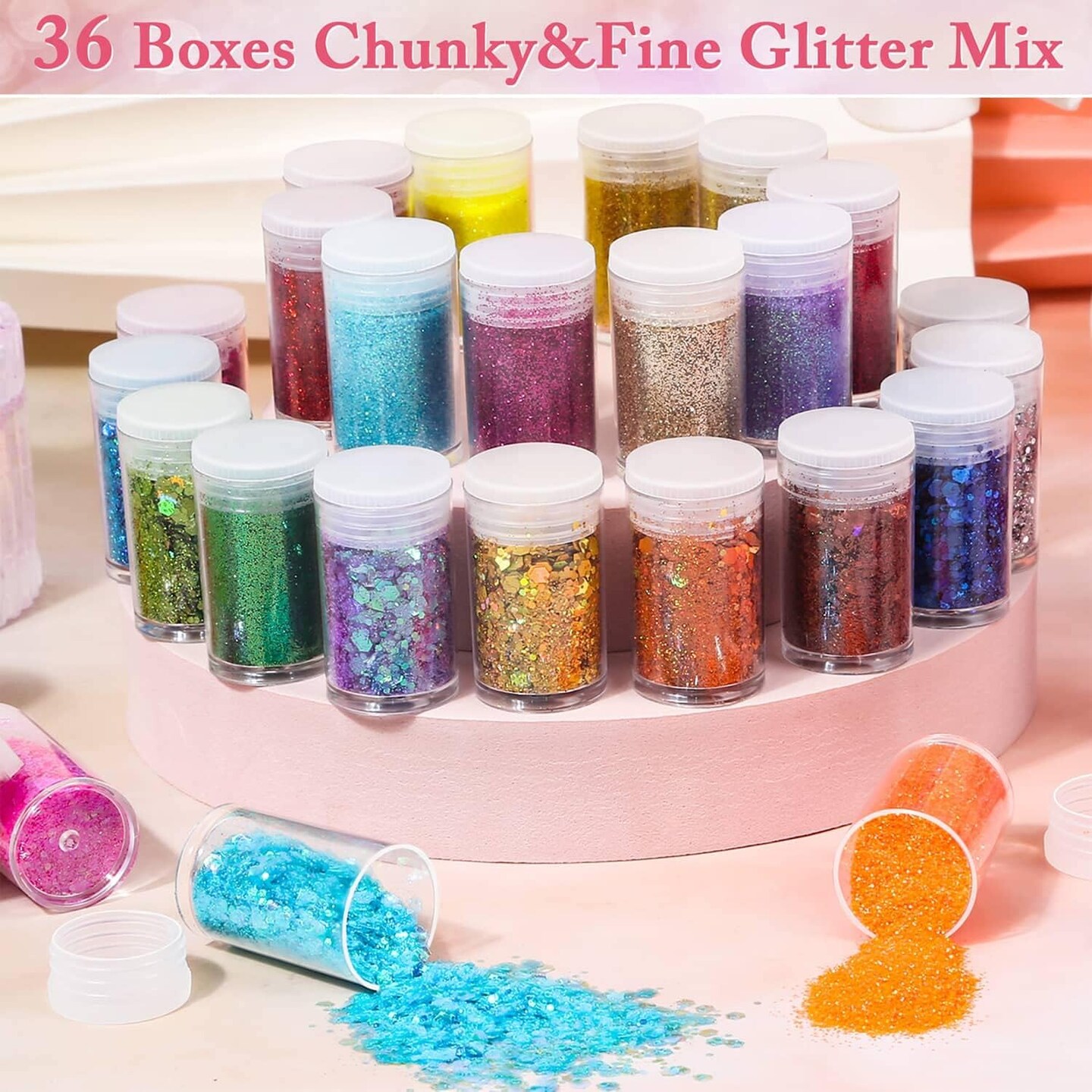 Assorted Holographic Nail Sequins 36 pcs